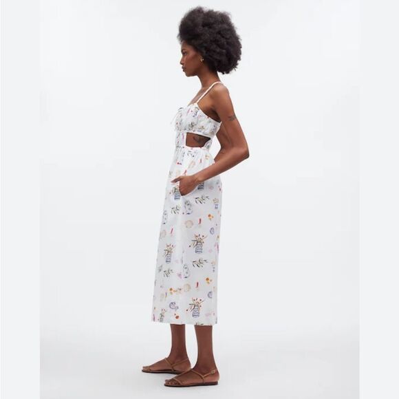NWT Madewell x Lisa Says Gah! Cutout Midi Dress - Picture 3 of 9